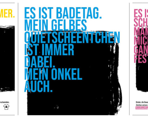 Drei verschiedene Plakate zu der Kampagne Keine Gewalt gegen Kinder von Deutscher Kinderverein