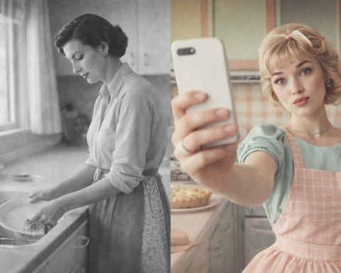 Hausfrau von 1955 versus Tradwifes 2026