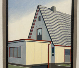 Carl Grossberg, Ohne Titel (Fertighaus), 1935, Öl auf Karton